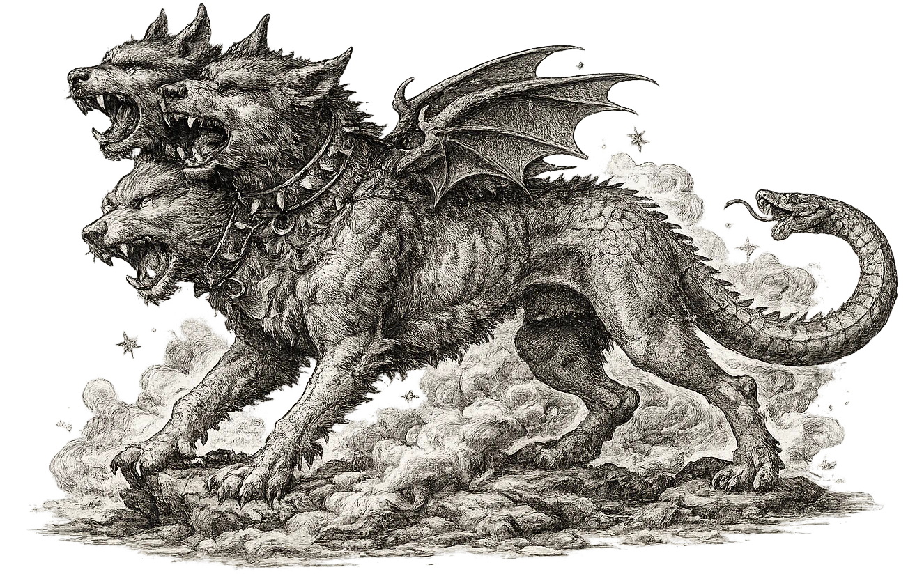 The Arcana Engine dog emblem.